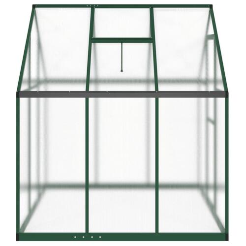 Drivhus med fundamentramme 169x169x195 cm aluminium grøn