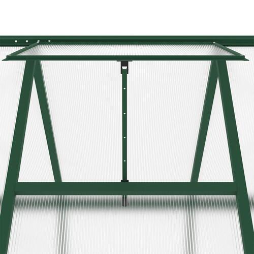 Drivhus med fundamentramme 169x169x195 cm aluminium grøn