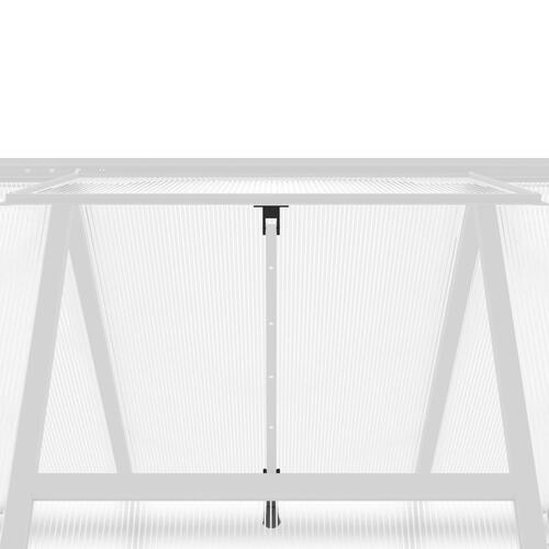 Drivhus med fundamentramme 224x169x195 cm aluminium sølvfarvet