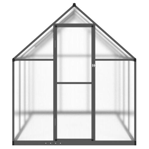 Drivhus med fundamentramme 224x169x195 cm aluminium antracitgrå