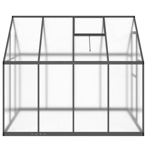 Drivhus med fundamentramme 224x169x195 cm aluminium antracitgrå