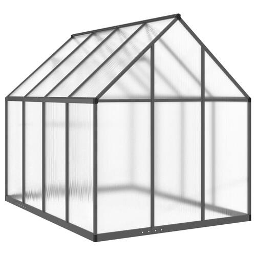 Drivhus med fundamentramme 224x169x195 cm aluminium antracitgrå