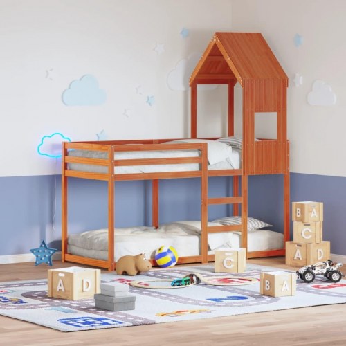 Stel til husseng 55x99x139,5 cm massivt fyrretræ gyldenbrun
