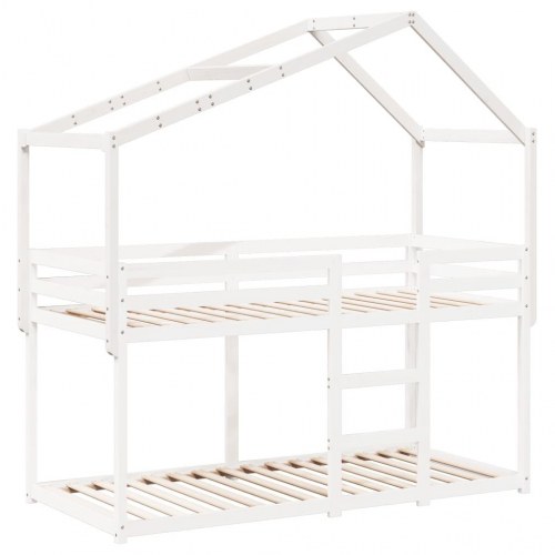 Stel til husseng 213x95,5x144,5 cm massivt fyrretræ hvid