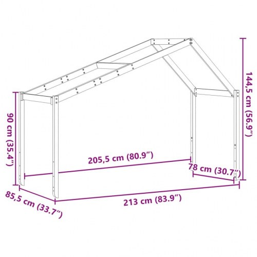 Stel til husseng 213x85,5x144,5 cm massivt fyrretræ