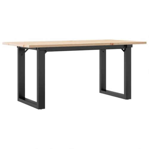 Sofabord 90x40x45 cm O-stel massivt fyrretræ og stål