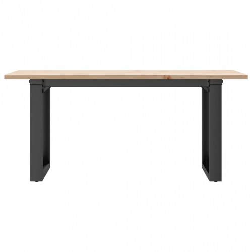 Sofabord 90x40x45 cm O-stel massivt fyrretræ og stål