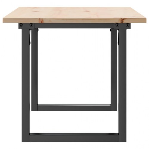 Sofabord 90x40x45 cm O-stel massivt fyrretræ og stål