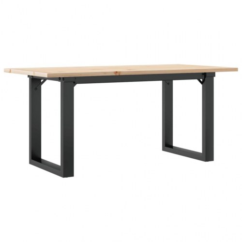 Sofabord 90x40x45 cm O-stel massivt fyrretræ og stål