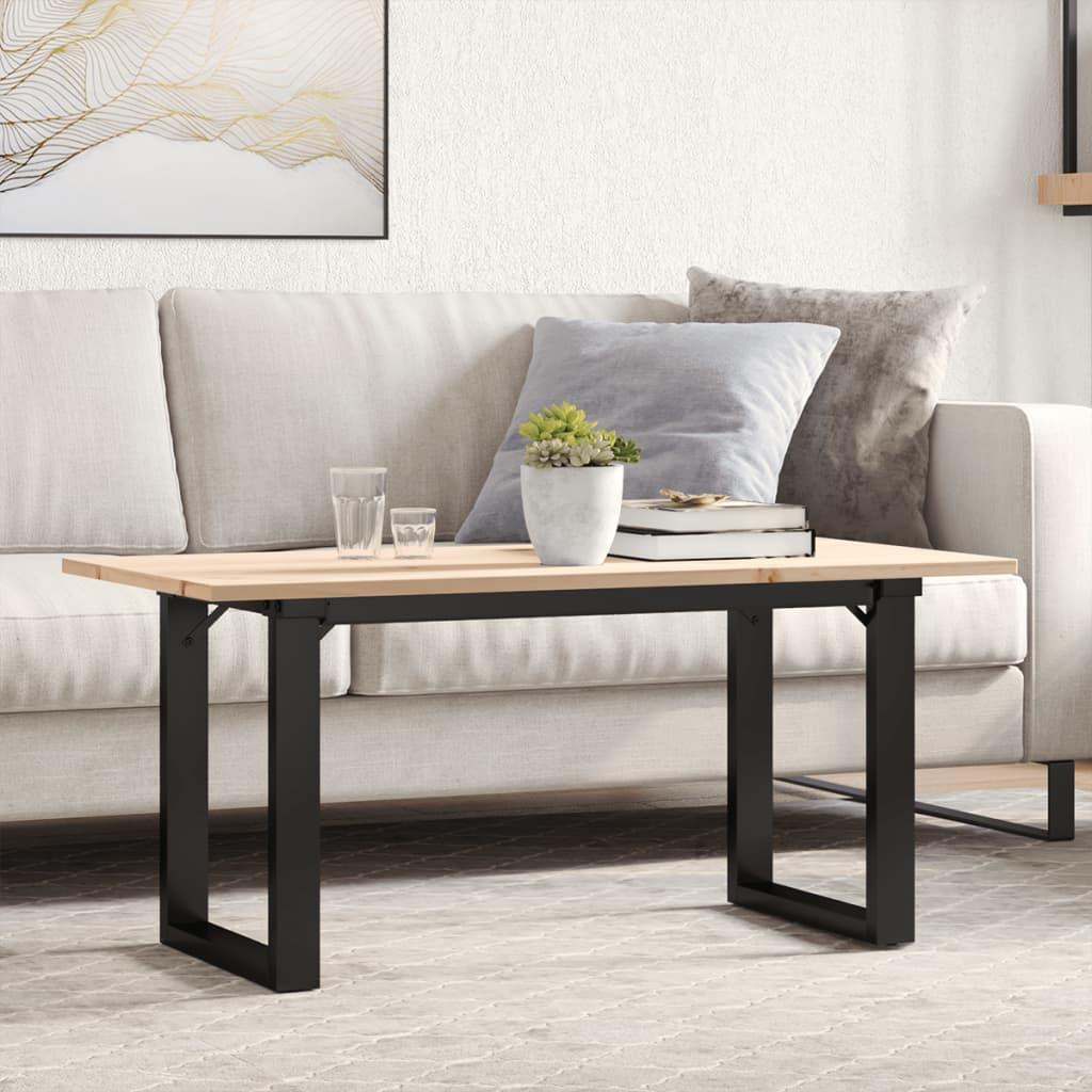 Sofabord 100x50x45 cm O-stel massivt fyrretræ og stål