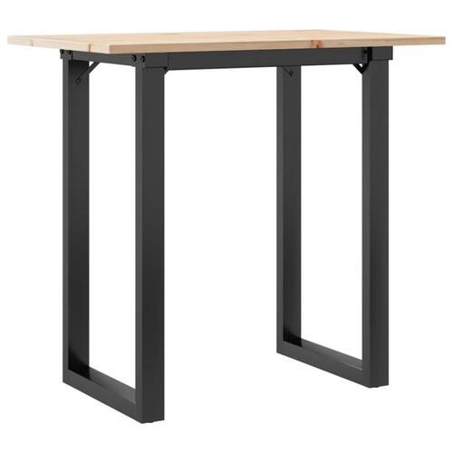 Spisebord 80x50x75 cm O-stel massivt fyrretræ og stål