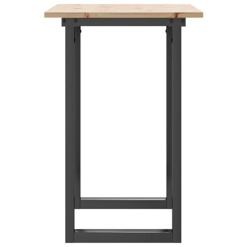 Spisebord 80x50x75 cm O-stel massivt fyrretræ og stål