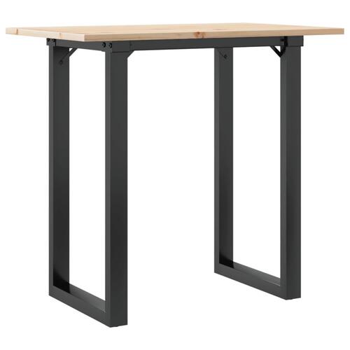 Spisebord 80x50x75 cm O-stel massivt fyrretræ og stål