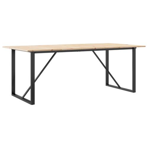 Spisebord 200x100x75 cm O-stel massivt fyrretræ og stål