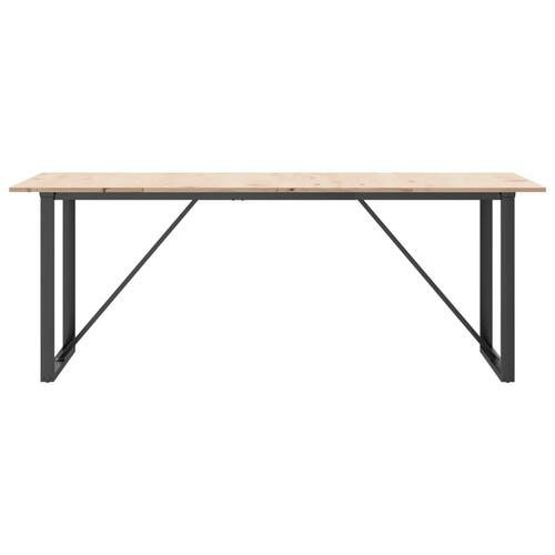 Spisebord 200x100x75 cm O-stel massivt fyrretræ og stål