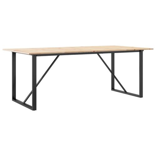 Spisebord 200x100x75 cm O-stel massivt fyrretræ og stål