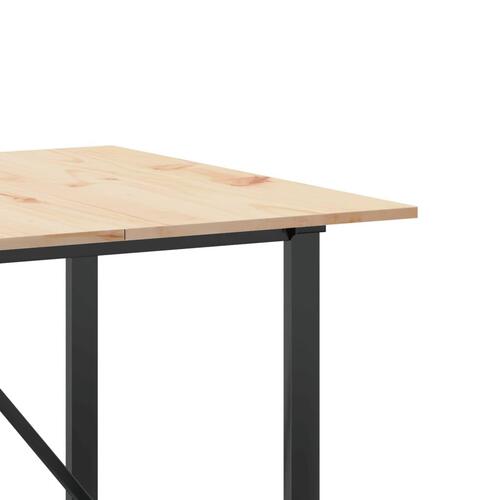 Spisebord 200x100x75 cm O-stel massivt fyrretræ og stål