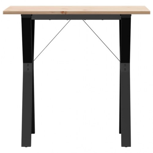 Spisebord 80x50x75 cm Y-stel massivt fyrretræ og stål
