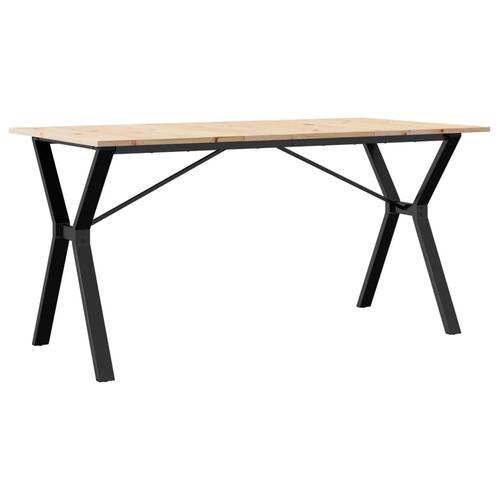 Spisebord 160x80x75 cm Y-stel massivt fyrretræ og stål