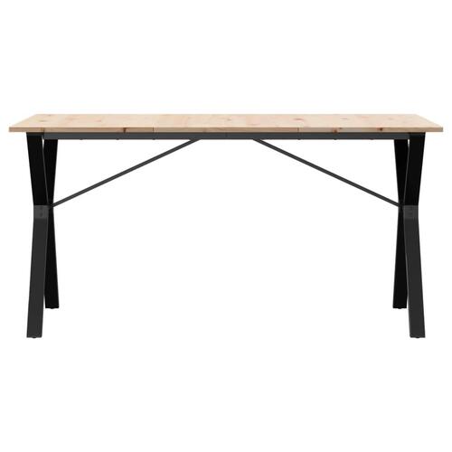 Spisebord 160x80x75 cm Y-stel massivt fyrretræ og stål