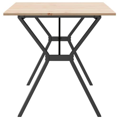 Spisebord 160x80x75 cm Y-stel massivt fyrretræ og stål
