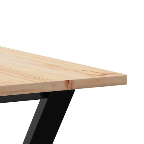 Spisebord 160x80x75 cm Y-stel massivt fyrretræ og stål