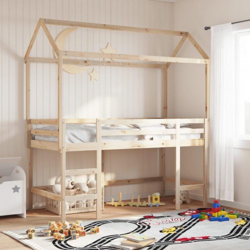 Stel til husseng 217x85,5x154 cm massivt fyrretræ