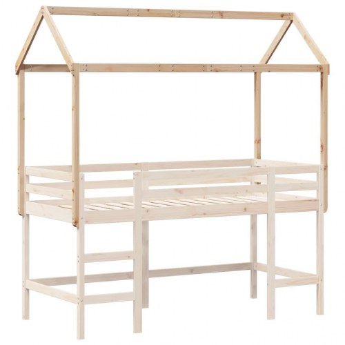 Stel til husseng 217x85,5x154 cm massivt fyrretræ