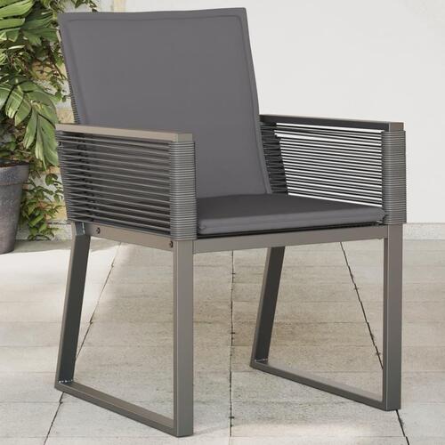 Havestole med hynder 2 stk. polyrattan sort