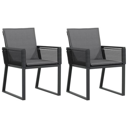 Havestole med hynder 2 stk. polyrattan sort
