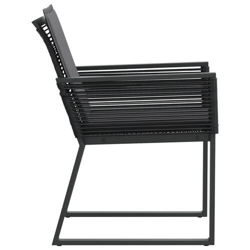 Havestole med hynder 2 stk. polyrattan sort
