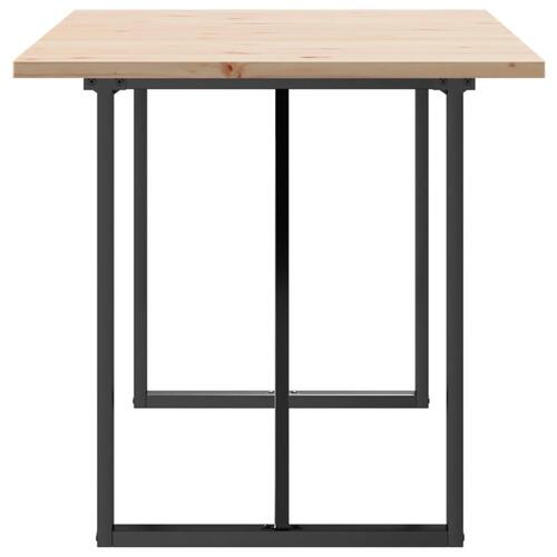 Spisebord 140x80x75,5 cm O-stel massivt fyrretræ og stål