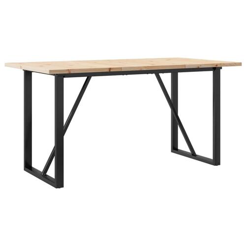 Spisebord 140x80x75,5 cm O-stel massivt fyrretræ og stål