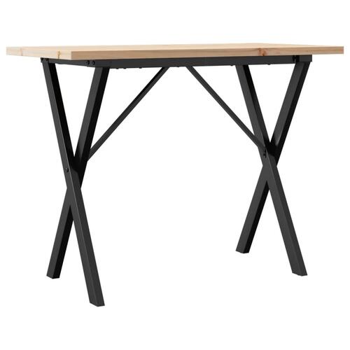 Spisebord 100x50x75,5 cm X-stel massivt fyrretræ og stål