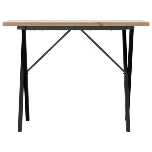 Spisebord 100x50x75,5 cm X-stel massivt fyrretræ og stål