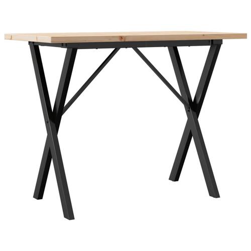 Spisebord 100x50x75,5 cm X-stel massivt fyrretræ og stål