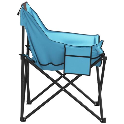 Campingstole med lommer 2 stk. foldbar lyseblå