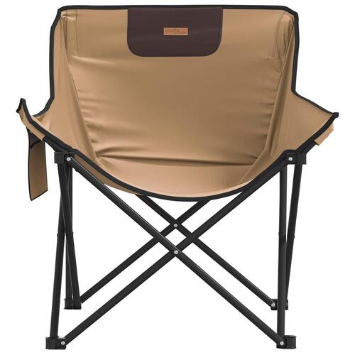 Campingstole med lommer 2 stk. foldbar brun