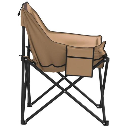 Campingstole med lommer 2 stk. foldbar brun