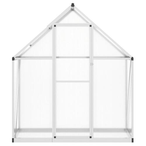 Drivhus med fundamentramme 169x58x195 cm aluminium sølvfarvet