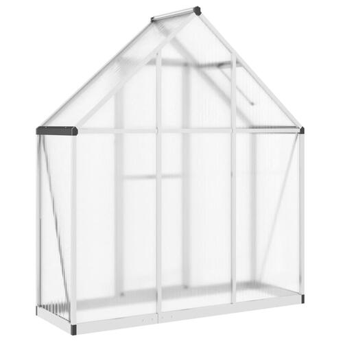 Drivhus med fundamentramme 169x58x195 cm aluminium sølvfarvet