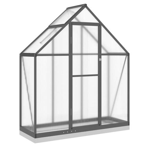 Drivhus med fundamentramme 169x58x202 cm aluminium antracitgrå
