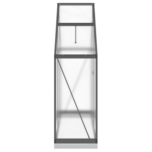 Drivhus med fundamentramme 169x58x202 cm aluminium antracitgrå
