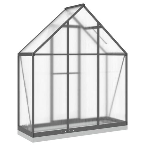 Drivhus med fundamentramme 169x58x202 cm aluminium antracitgrå