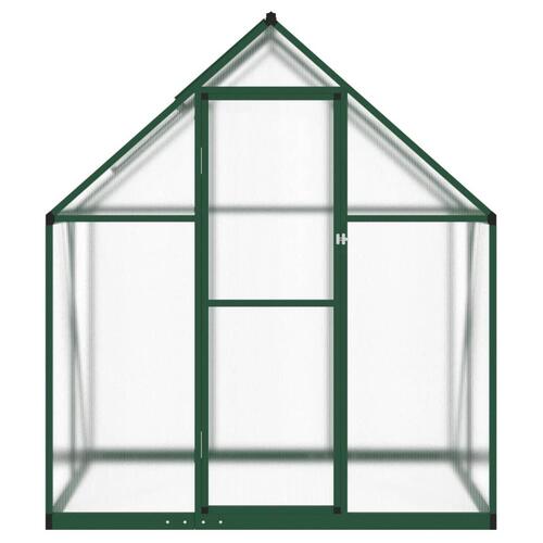 Drivhus med fundamentramme 169x114x195 cm aluminium grøn