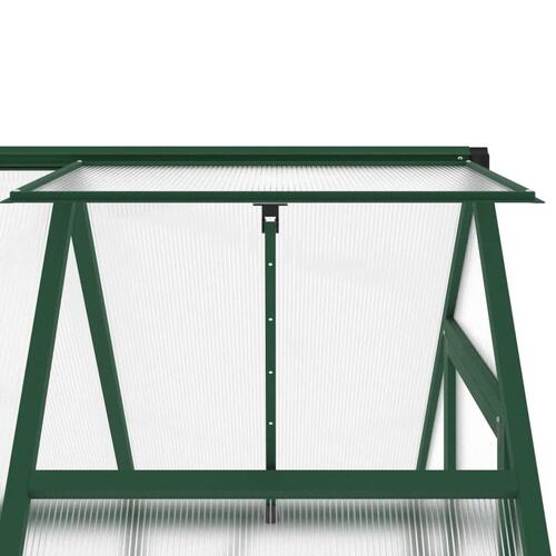 Drivhus med fundamentramme 169x114x195 cm aluminium grøn