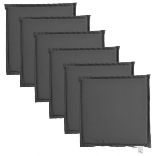 Udendørs sædehynder 6 stk. 45x45x2 cm firkantet antracitgrå