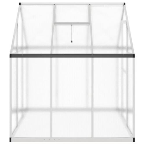 Drivhus med fundamentramme 169x169x195 cm aluminium sølvfarvet