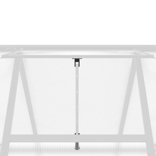 Drivhus med fundamentramme 169x169x195 cm aluminium sølvfarvet