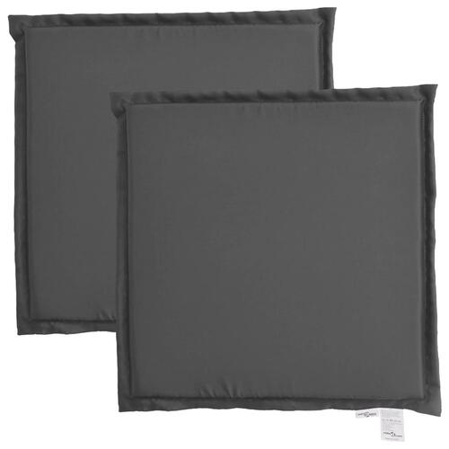 Udendørs sædehynder 2 stk. 45x45x2 cm firkantet antracitgrå
